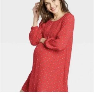 The Nines by HATCH Red Long Sleeve Maternity Dress - XL
